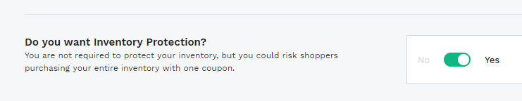 Step one - asking if you want inventory protection