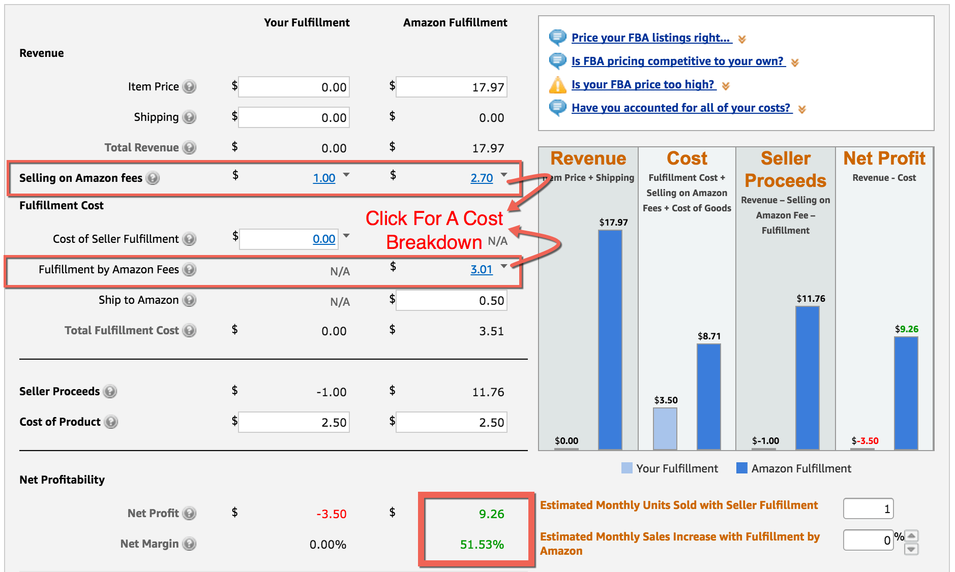 Amazon Fee Chart