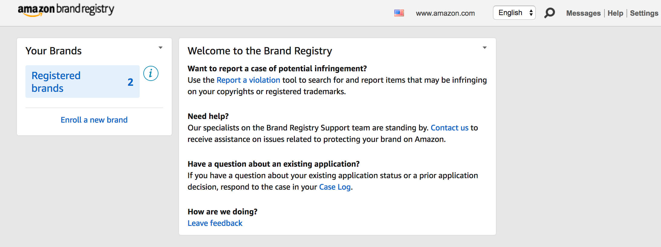 how to use amazon brand registry