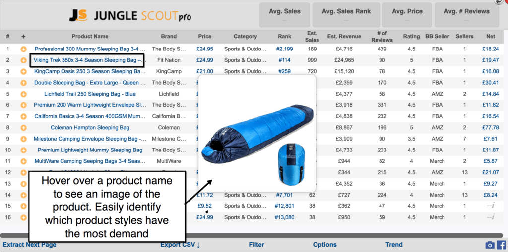 Jungle Scout Extension review product styles