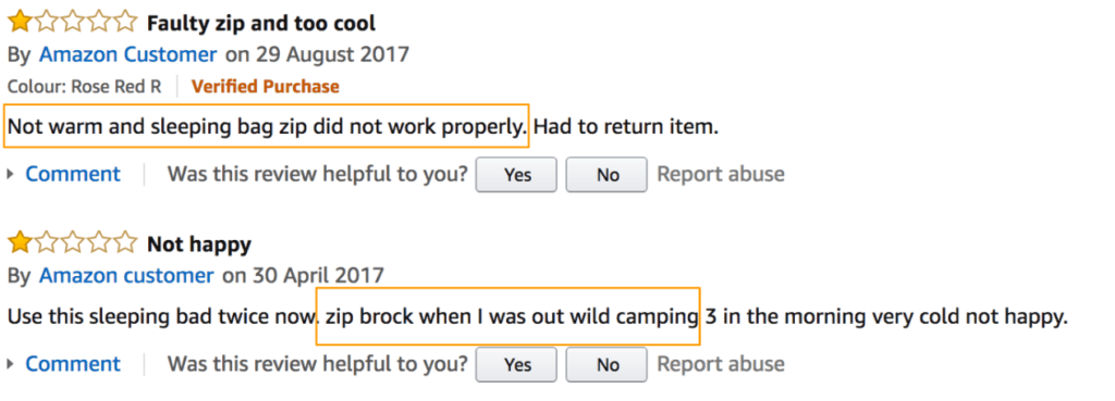 reviews on amazon for sleeping bags