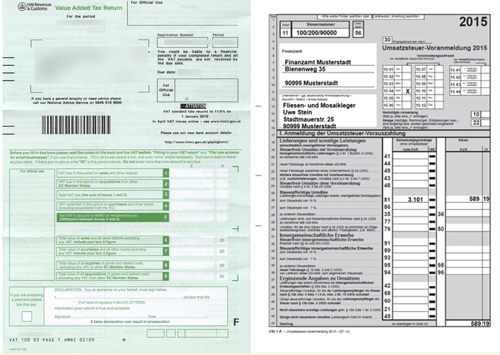 VAT returns UK and Germany