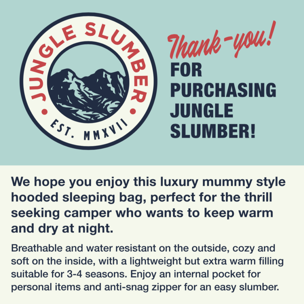 Jungle Slumber Insert front