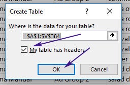 How to create an automatic table in Excel for Amazon PPC