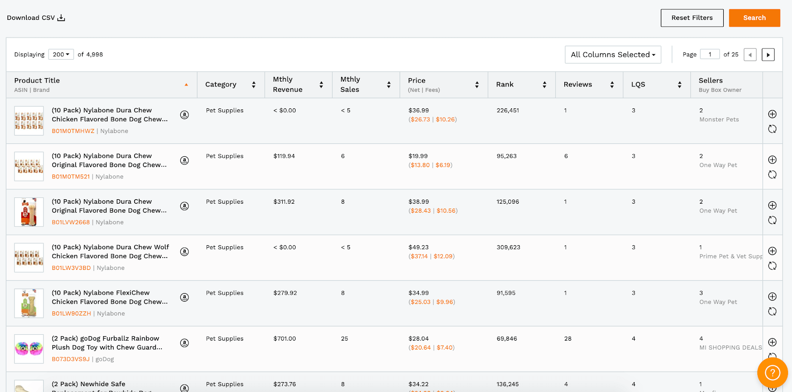 Amazon Renewed: Product Database results