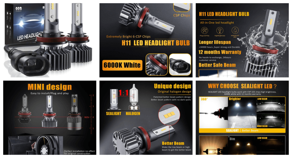 H11_H8_H9 LED Headlight Bulbs Conversion Kit