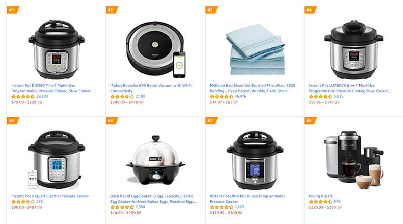 Amazon Black Friday Trends: best sellers page