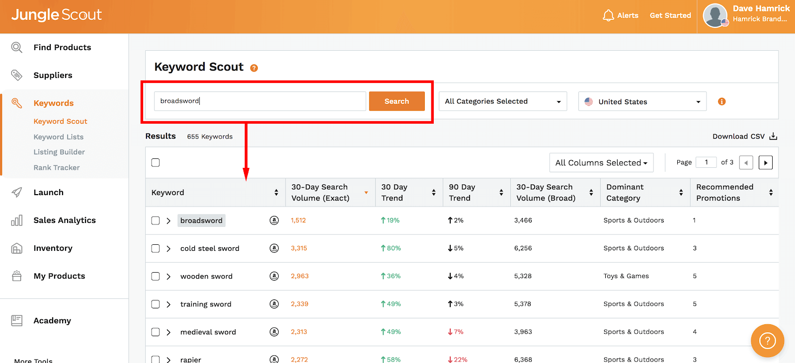 Amazon PPC: keyword Scout