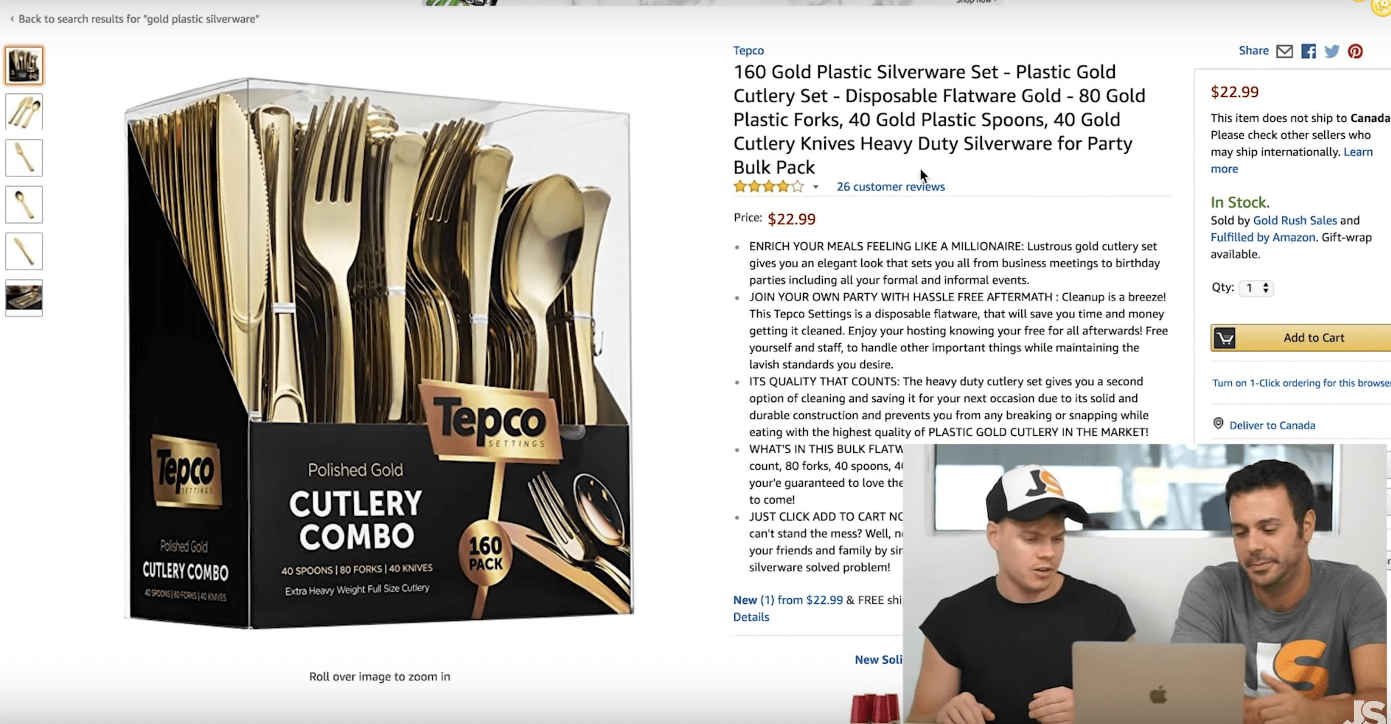 gold plastic cutlery