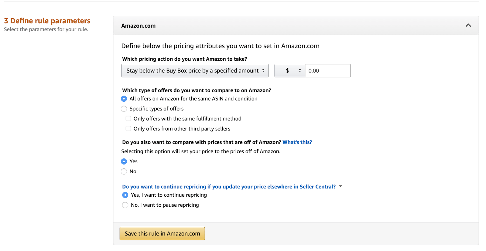 How to win the buy box: rule parameters