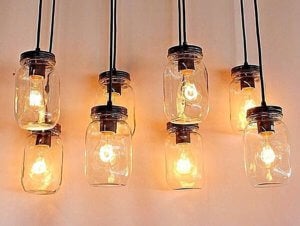 Image of mason jars as lights; man example of an Amazon email attachment