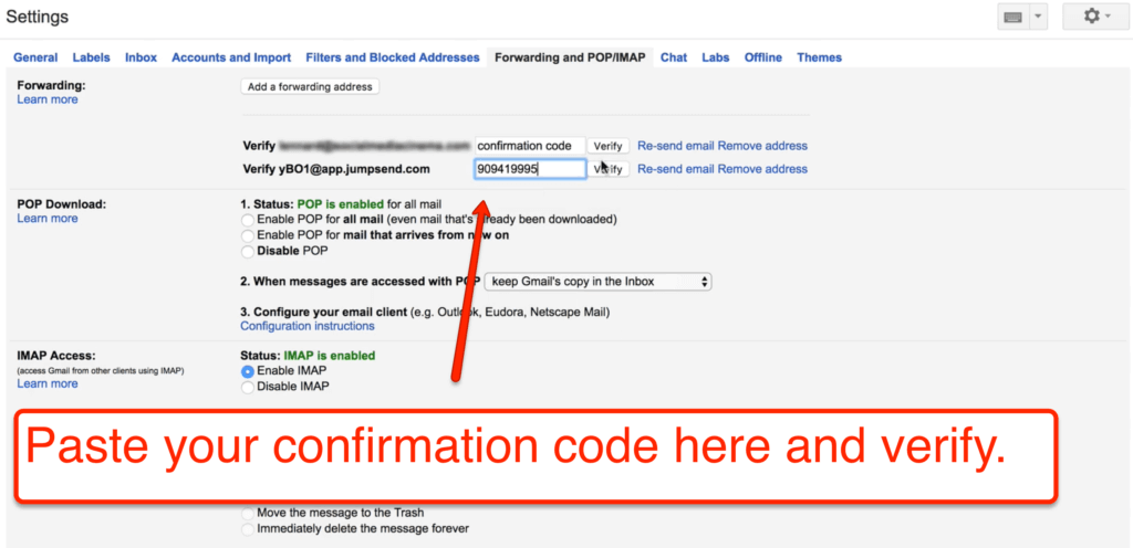 verify confirmation code