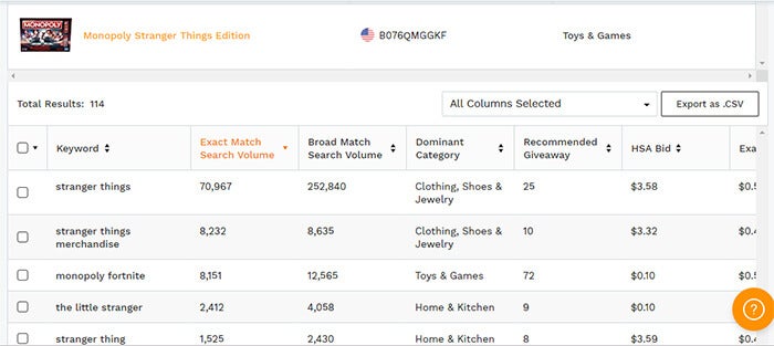Amazon keyword research using Jungle Scout's Amazon keyword research tools. Reverse ASIN lookup ftw!