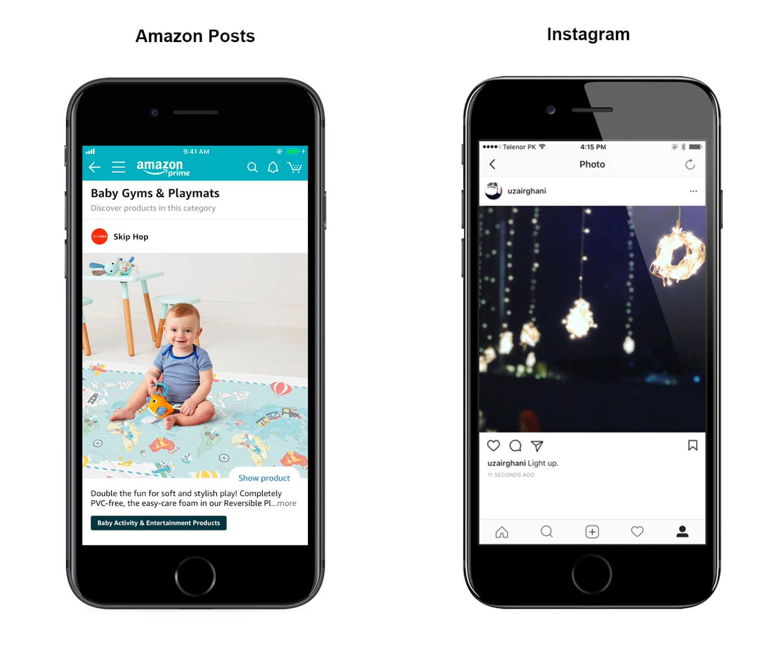 Amazon Posts: comparison of pages with Instagram