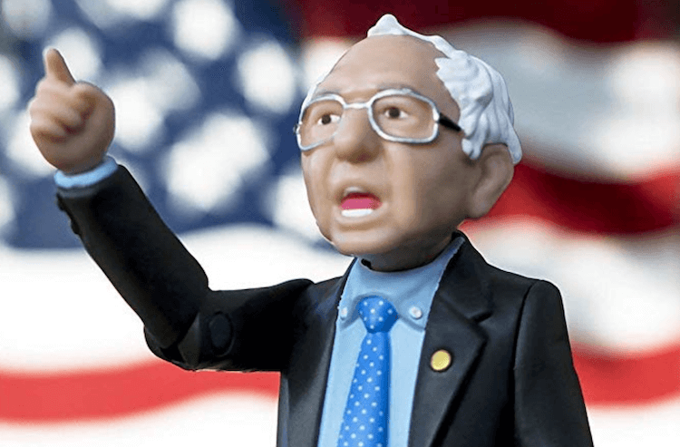 2020 campaign merchandise: Bernie Sanders action figure