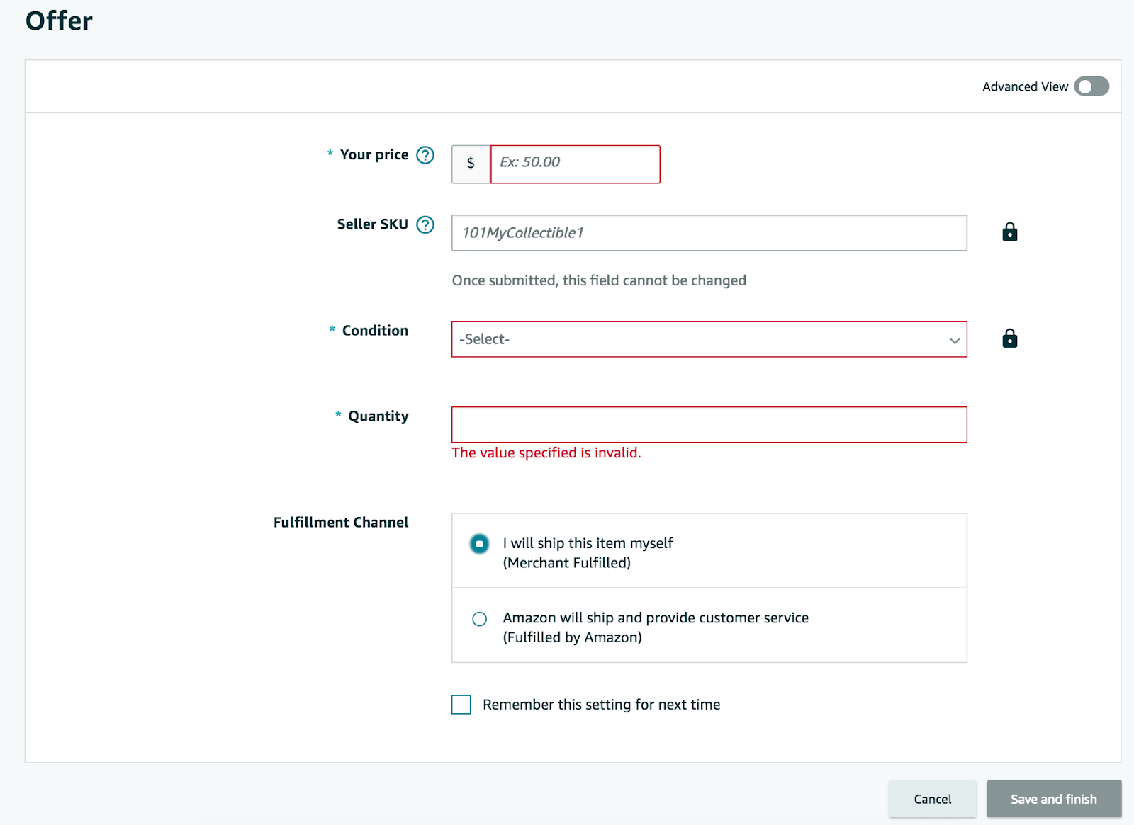 Write  product listings with flat file fba, fbm