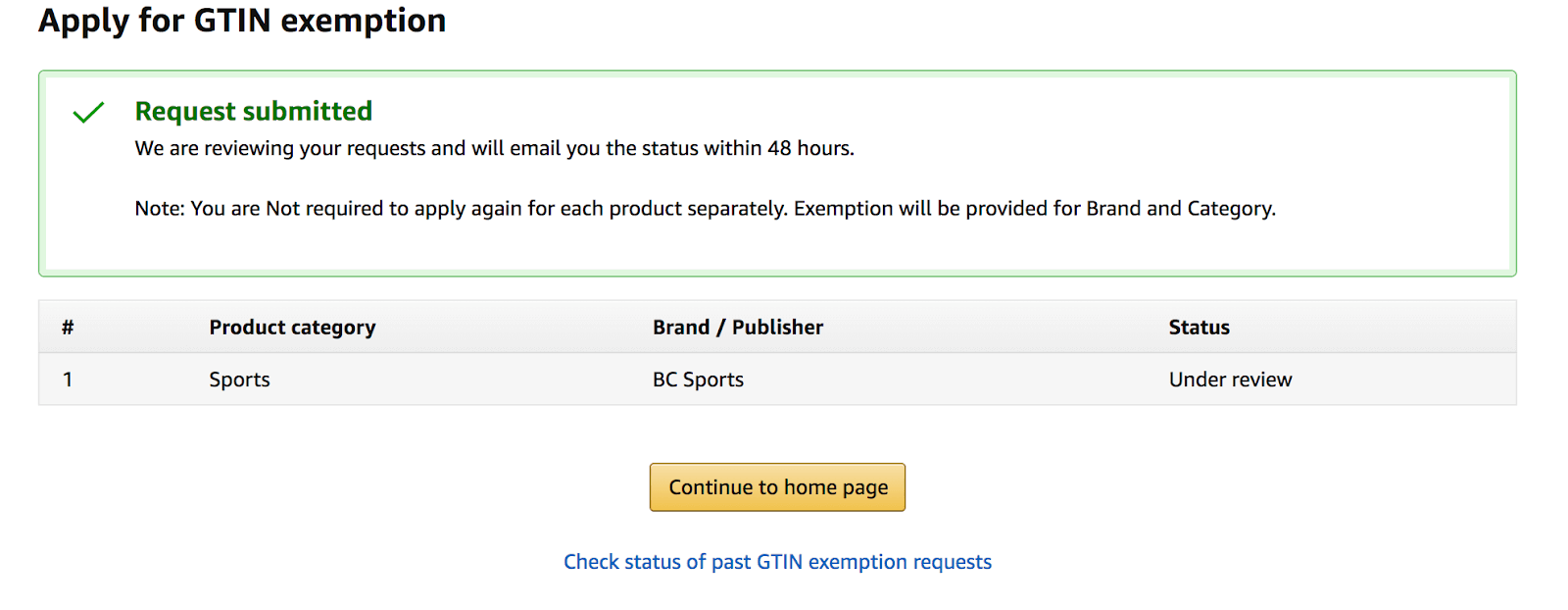 exemption name and group assignment amazon