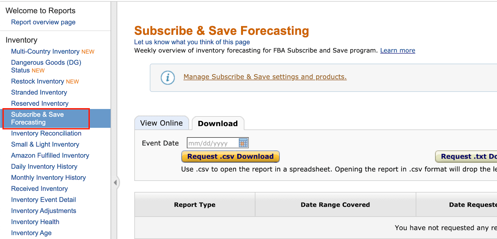 Amazon Subscribe & Save: reporting in Seller Central