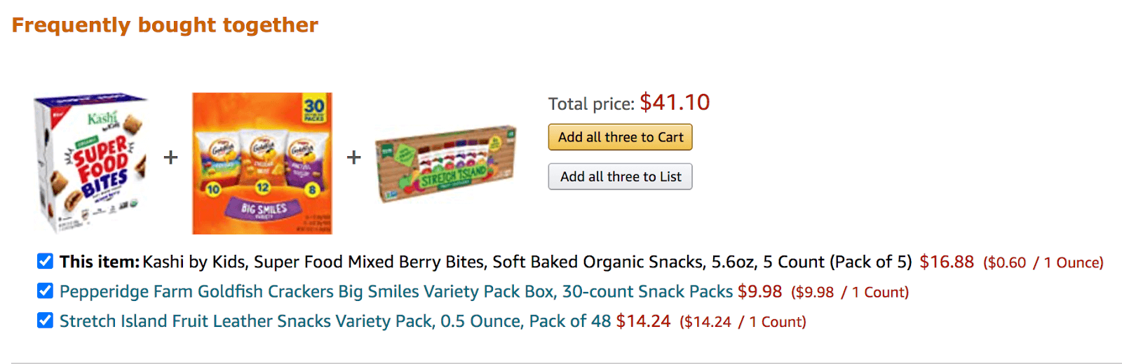 Amazon product bundling recipe