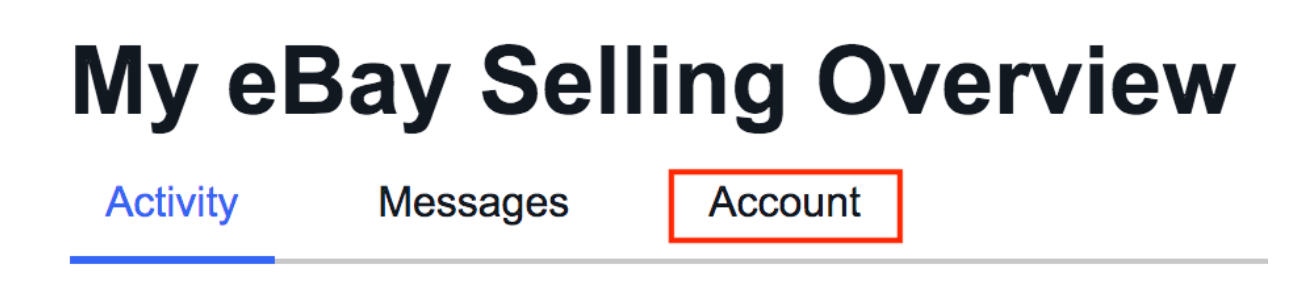 My eBay selling Overview