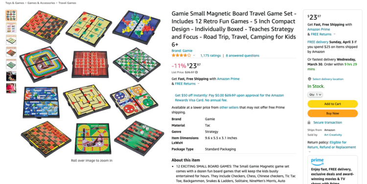  Magnetic Snakes and Ladders Board Game Set - 9.6 Inches : Toys  & Games