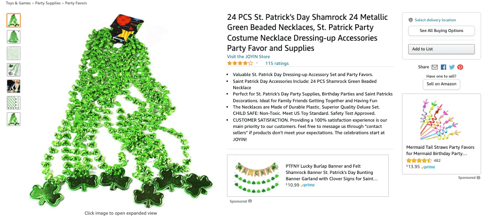 St. Patrick's Day necklaces