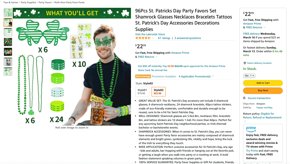 St. Patrick's Day party favors