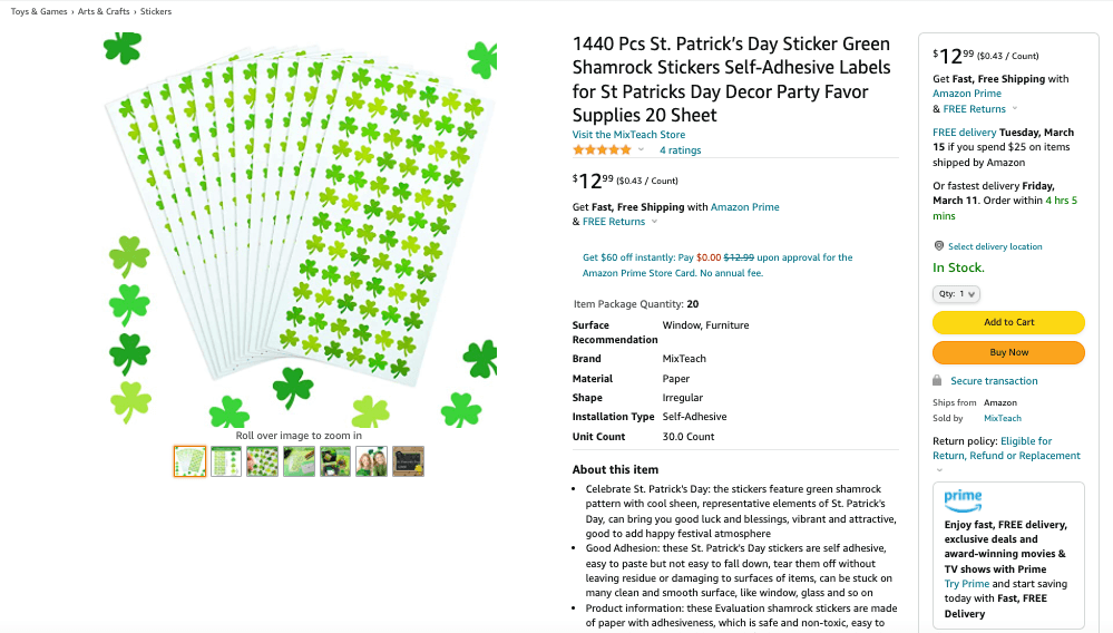 St. Patrick's Day stickers