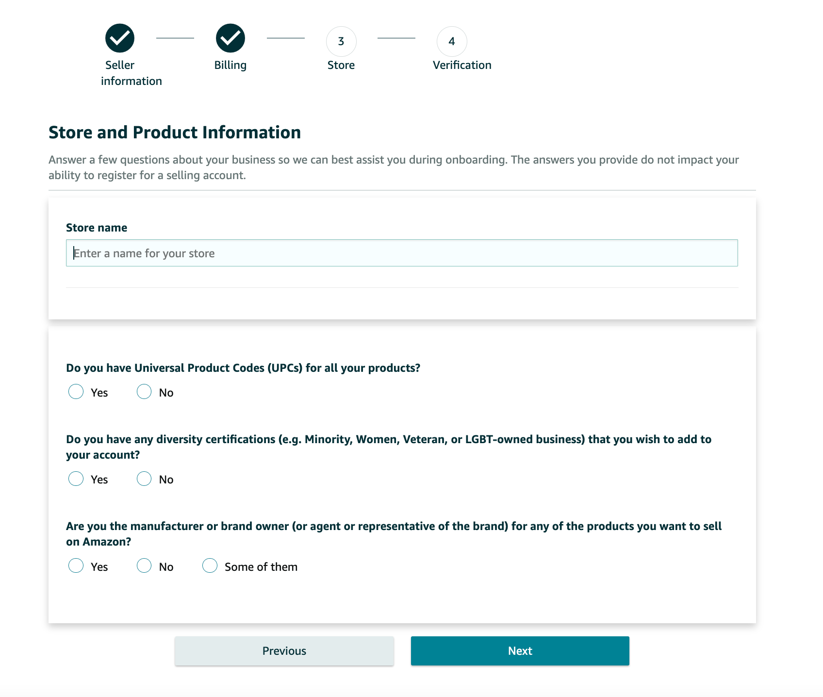 Setting up an  Seller Account