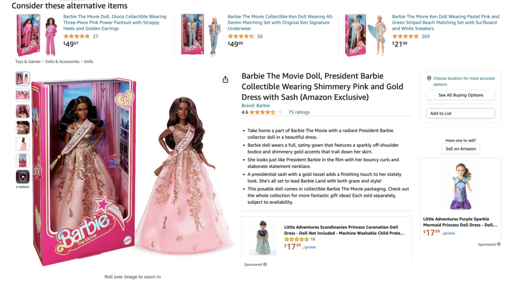 Barbie popularity best sale