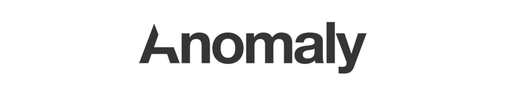 An image of the Anomaly brand logo. The image shows the word Anomaly in stylized black text over a white background.