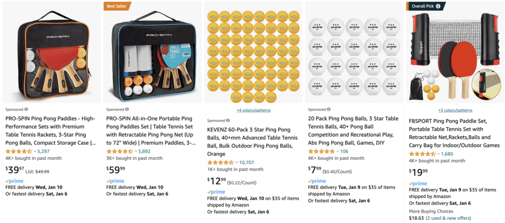 FBSPORT Ping Pong Paddle Set, Portable Table Tennis Set with Retractable  Net,Rackets,Balls and Carry Bag for Indoor/Outdoor Games