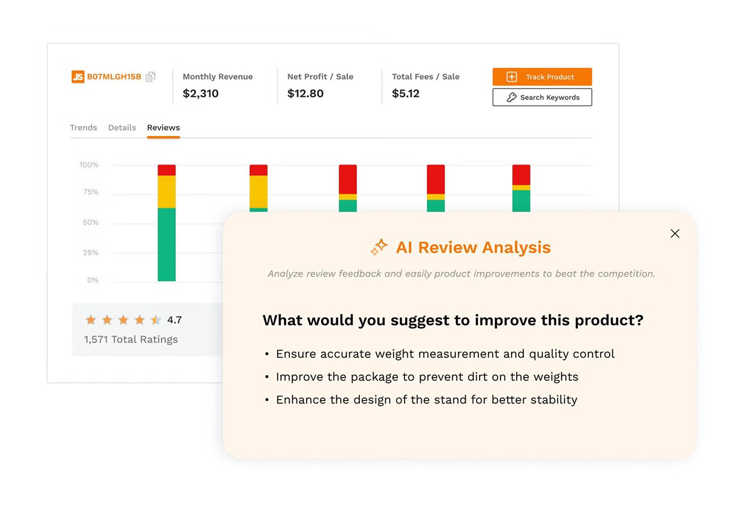 Jungle Scout AI powered review analysis tool to improve product development